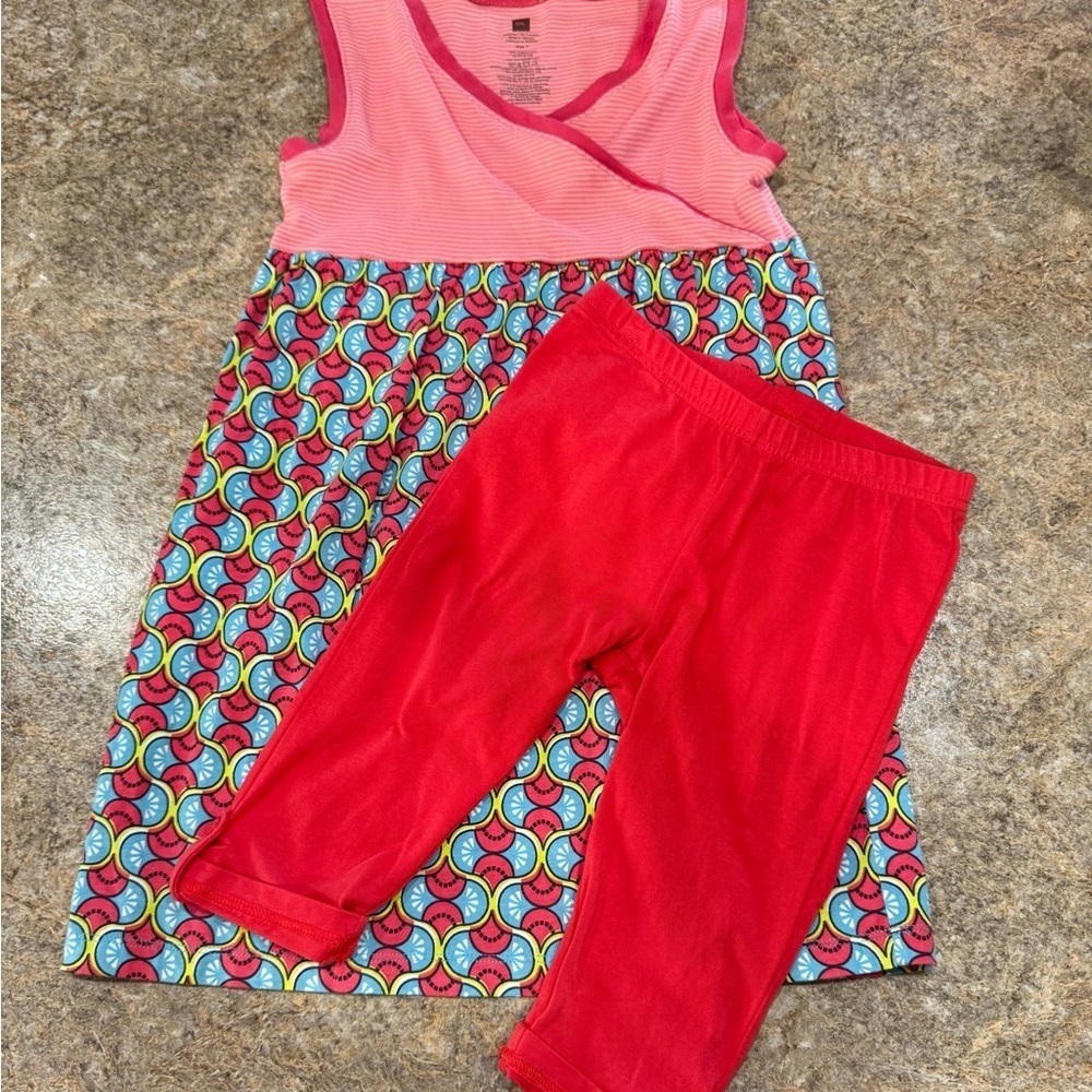 Tea Collection Girls Dress & Leggings Set - Size 7